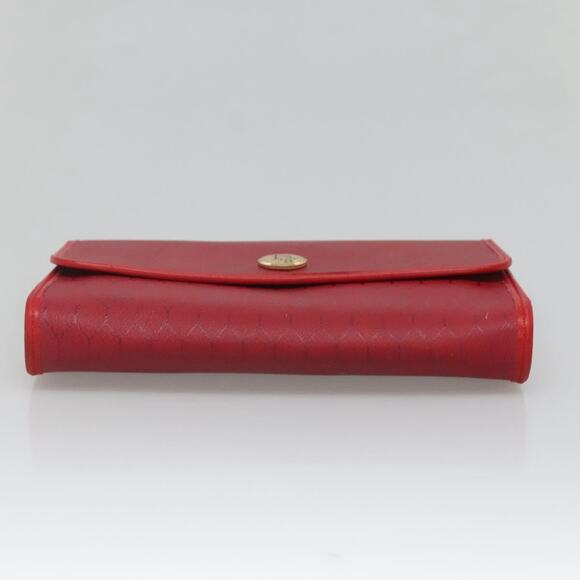 DIOR Honeycomb Canvas Chain Shoulder Bag Pvc Red Gold - Picture 9 of 12